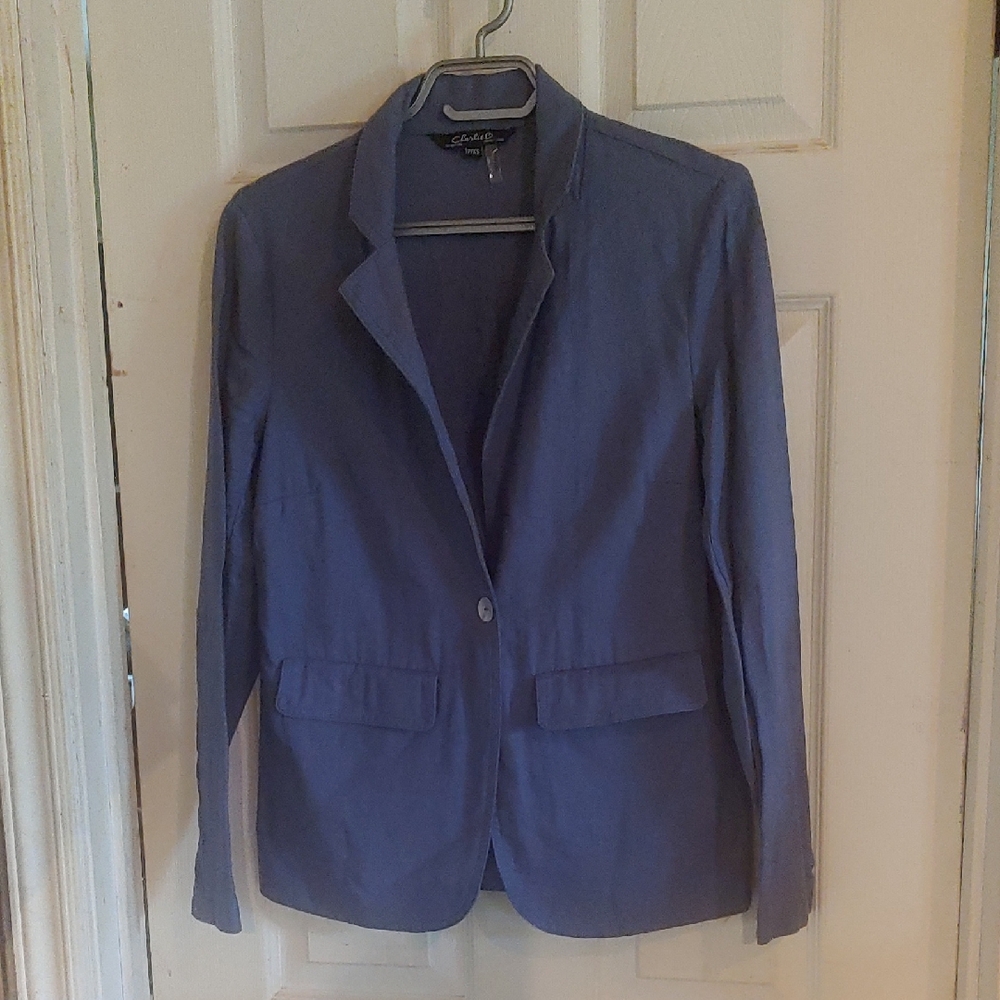 Blue Linen & Rayon Classic Work Blazer Size XS